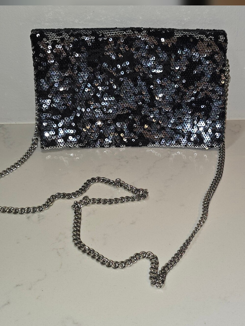 Mossimo Supply Co. Black Sequin Chain Crossbody - Picture 1 of 6